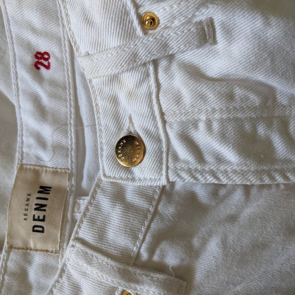 Sezane Le Brut Sexy Eco Friendly Jeans Ecru 28